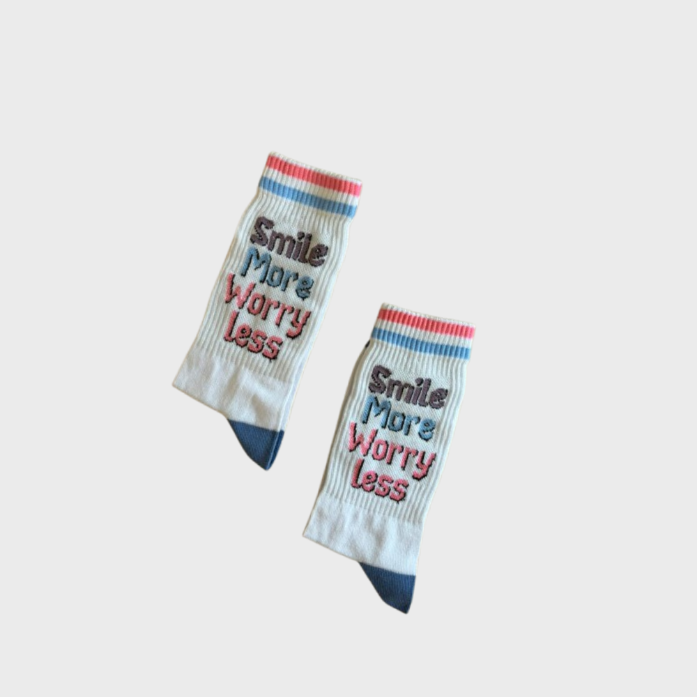 Smile More Worry Less Sock