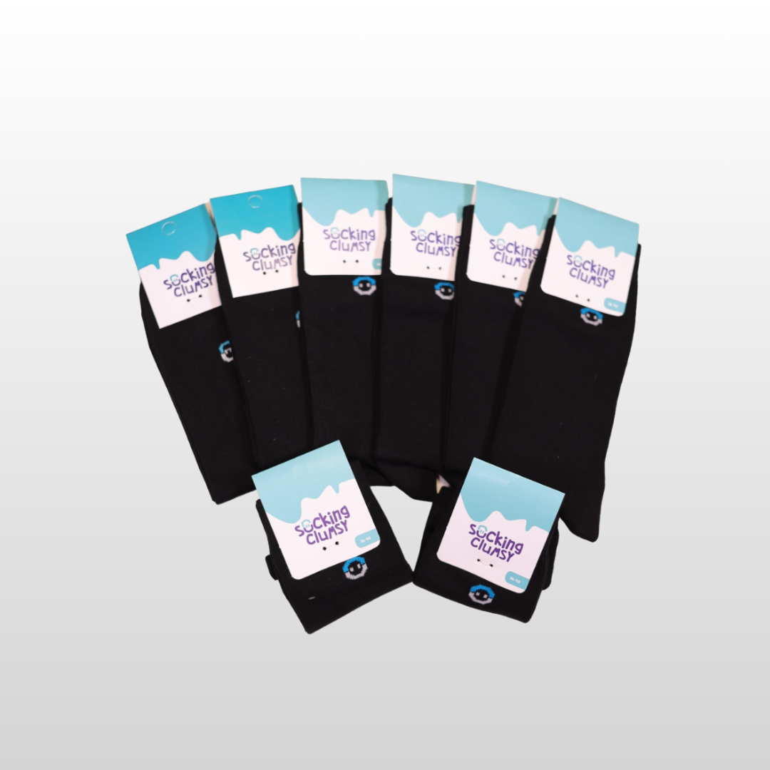 Black Long Socks (41-46), Bundle of 8 (6+2 FREE)