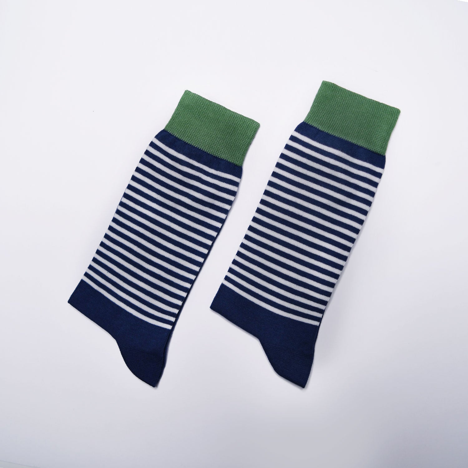 Green Cuff & Navy Toes